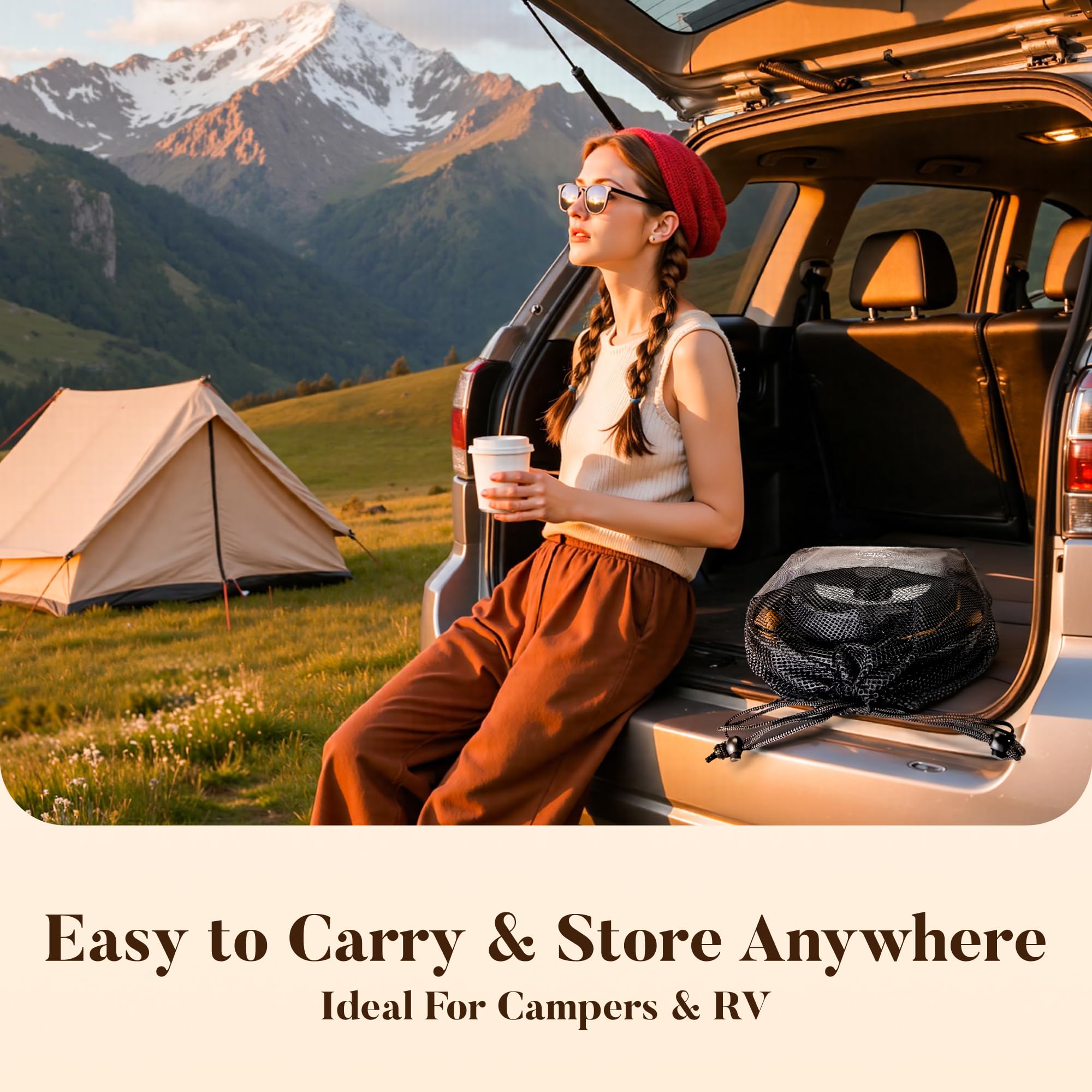Kitchen Academy cookware in RV kitchen lifestyle scene illustrating portable use