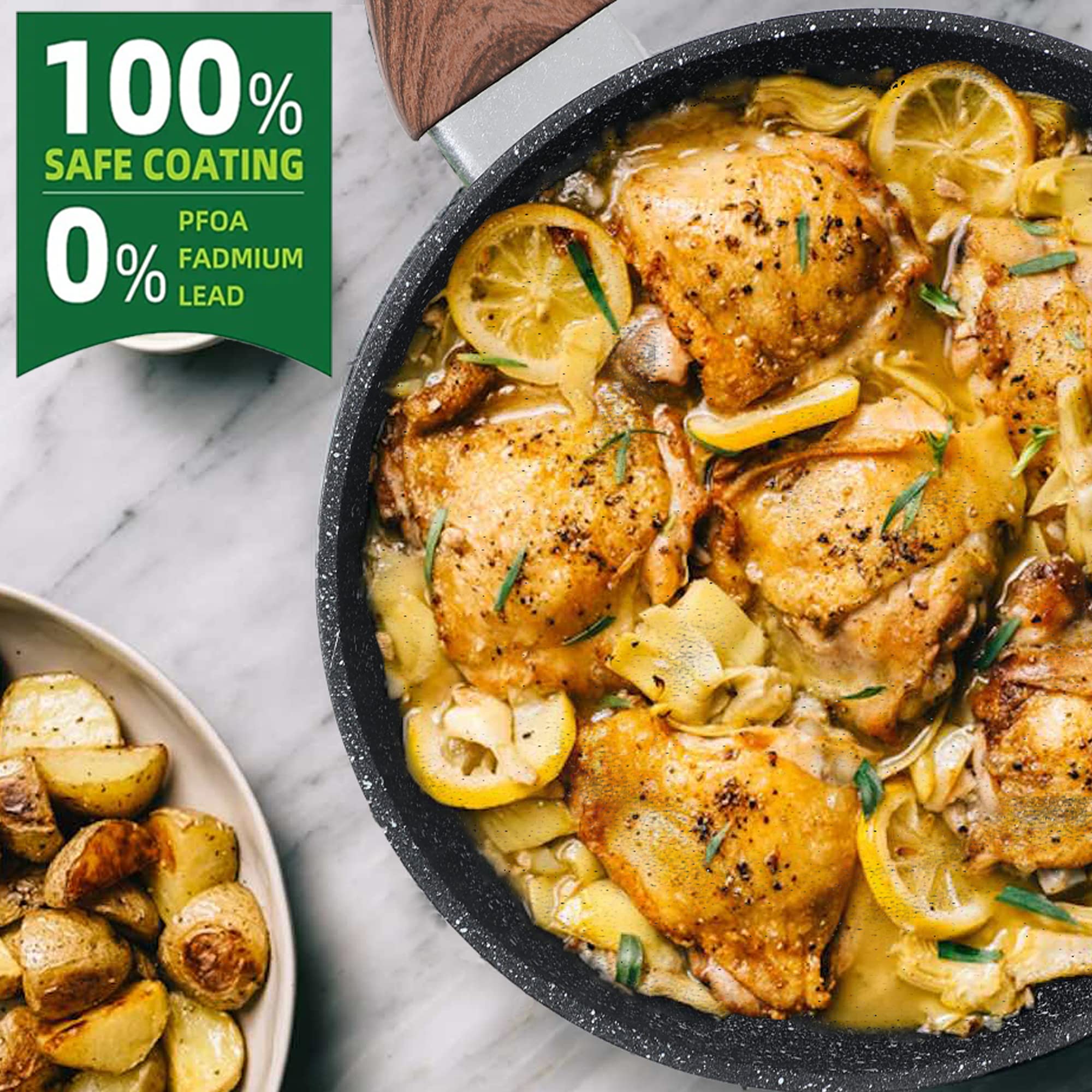 Kitchen Academy tempered glass lids close view lets you monitor cooking while locking moisture