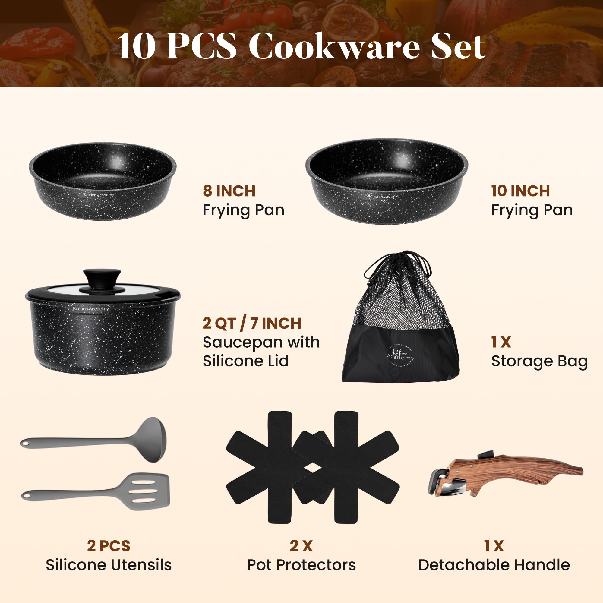 Kitchen Academy set beside backpack for scale demonstrating lightweight portability