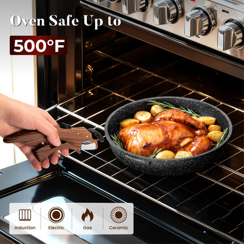 Kitchen Academy silicone utensils and pot protectors protecting non-stick finish