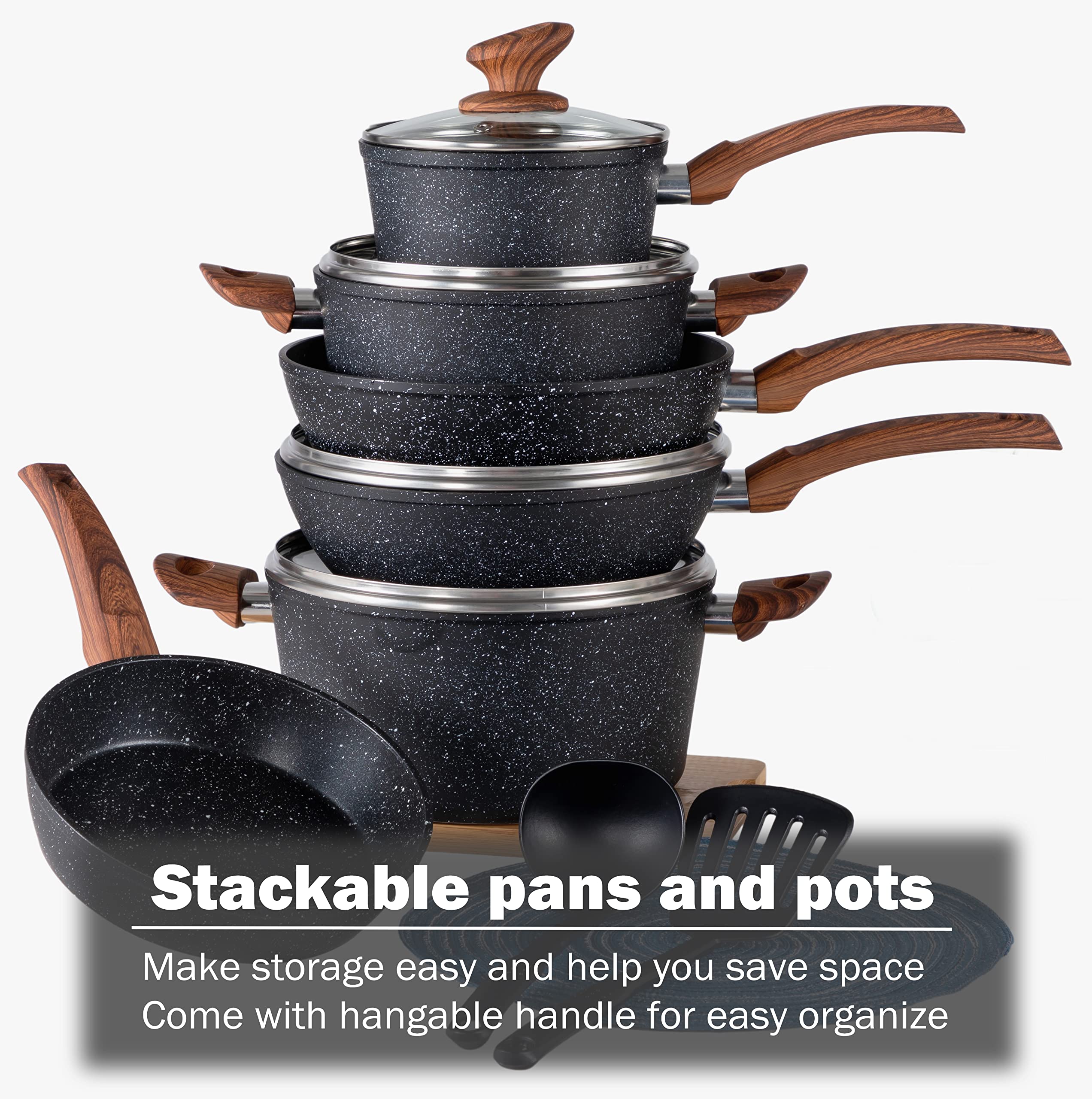 Kitchen Academy cookware on stovetop in use with sautéed vegetables demonstrating even heating
