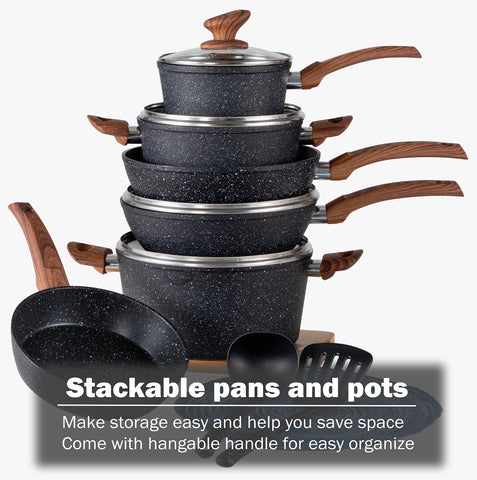 Kitchen Academy cookware on stovetop in use with sautéed vegetables demonstrating even heating