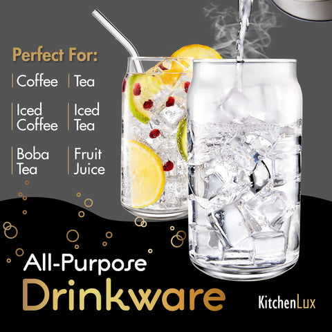 Kitchen Lux glass served with beer demonstrating foam retention and presentation