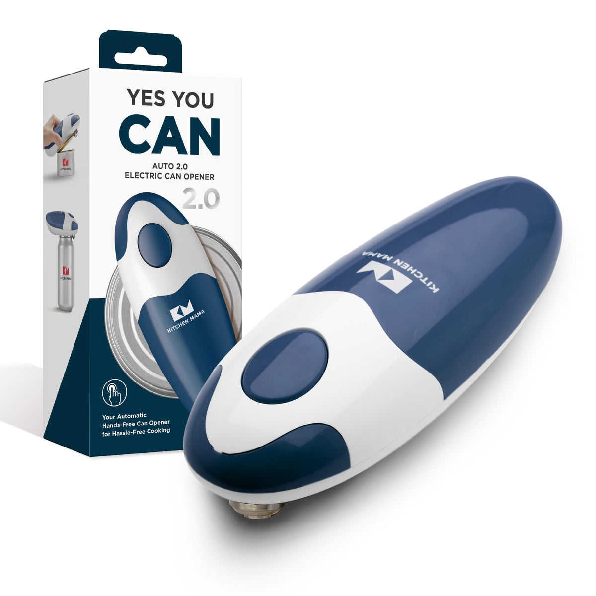 Kitchen Mama front view in navy showing compact, cordless convenience