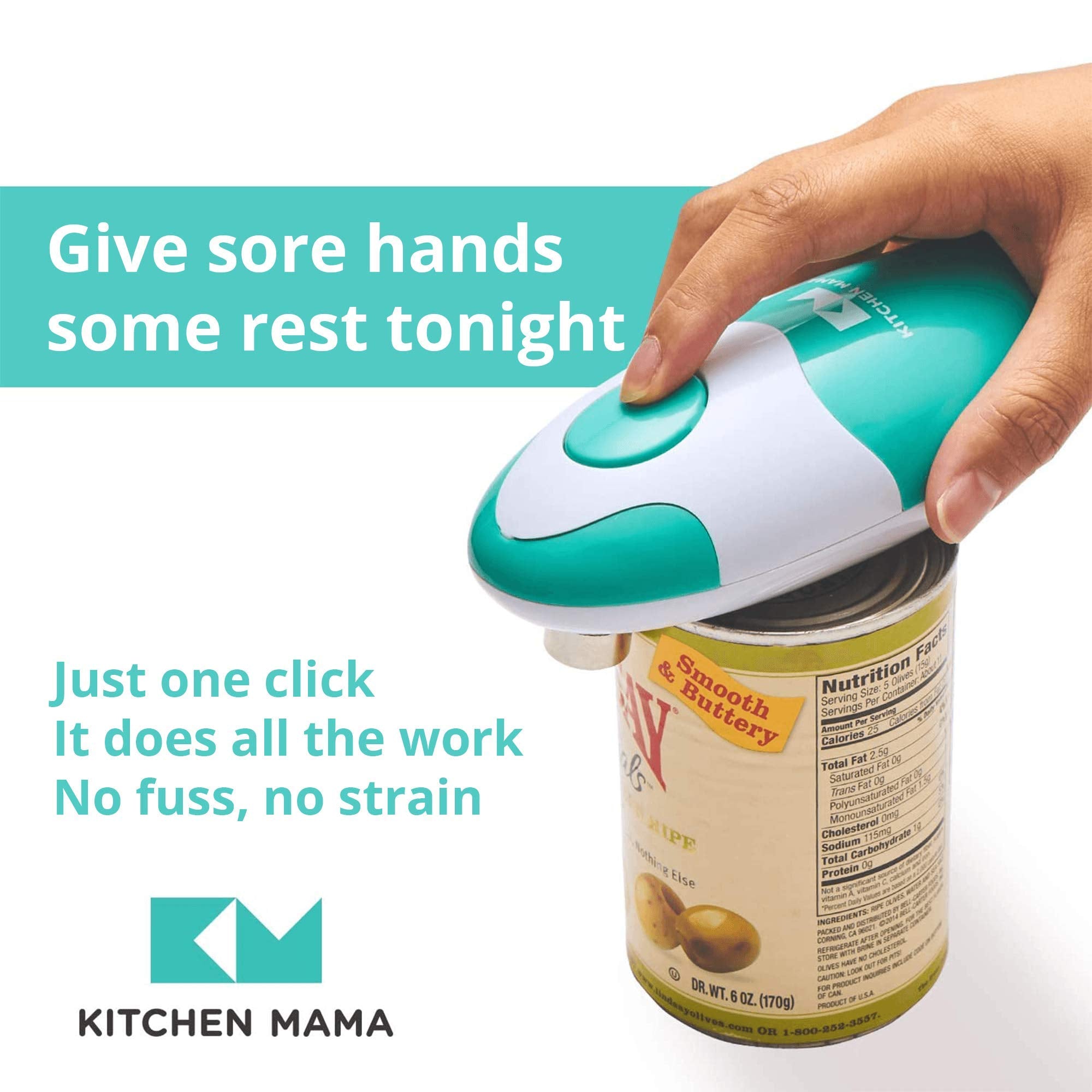 Kitchen Mama close-up of blade area highlighting smooth-edge cutting benefit