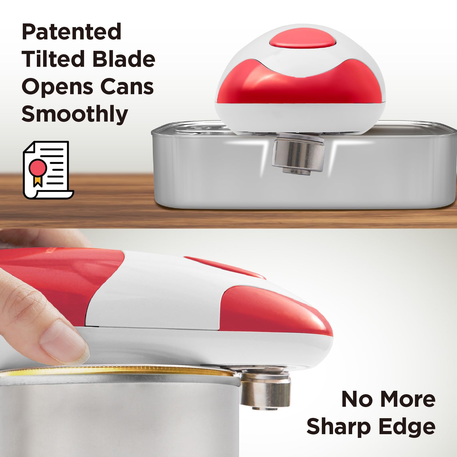 Kitchen Mama in hand demonstrating ergonomic grip for easy operation
