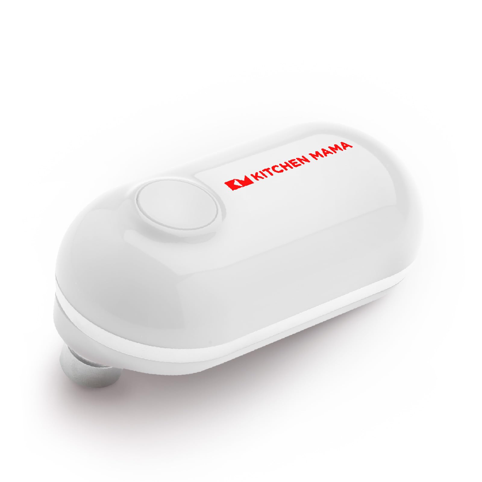 Kitchen Mama Mini front view showing compact white body and start button, convenient storage