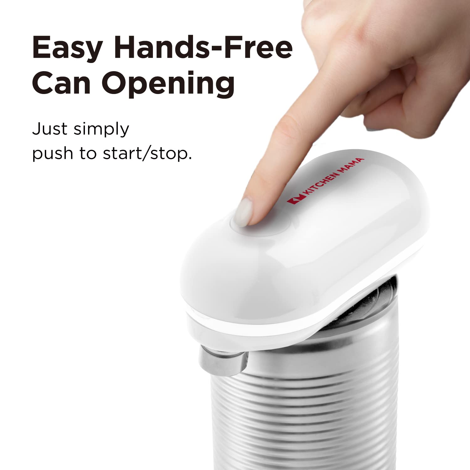 Kitchen Mama Mini top detail with visible blade and gear, Kitchen Mama safer edge design