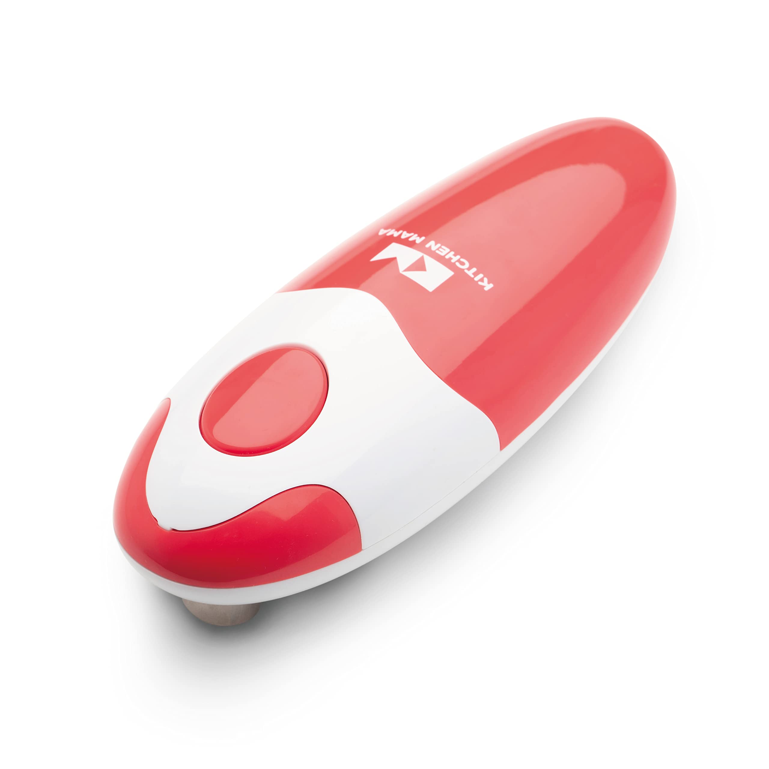 Kitchen Mama red front view showing compact design and one-touch button benefit