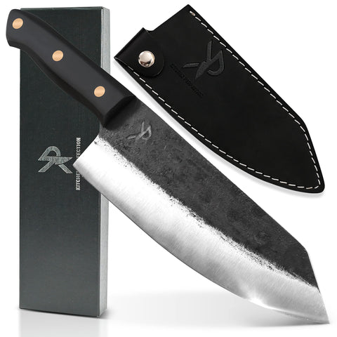 Kitchen perfection front view of kiritsuke-inspired blade showing shape and balance benefit