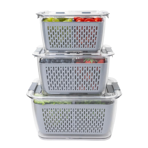 Kitchen Spaces colander in sink draining berries showing convenient rinsing benefit