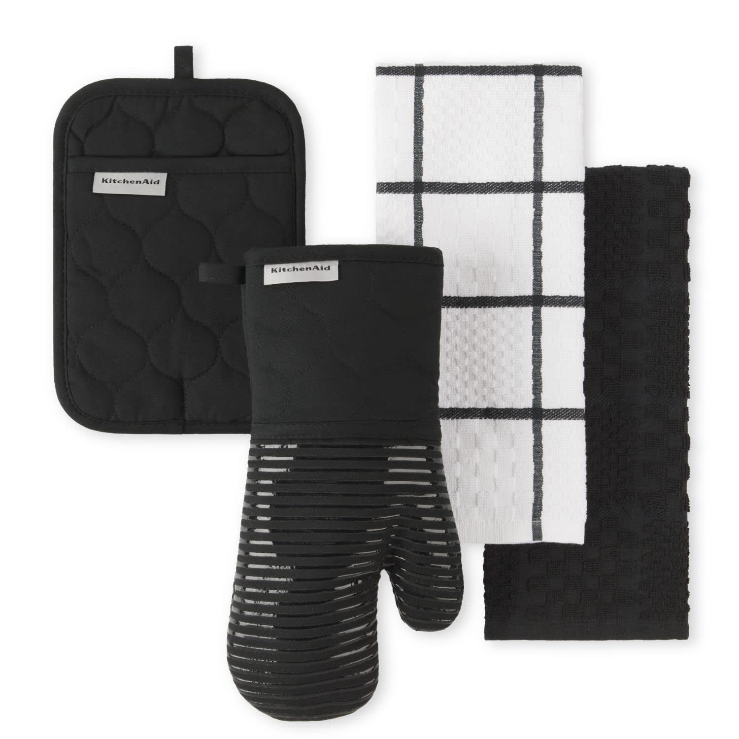 KitchenAid 4-piece set front view showing coordinated matte black pieces and usefulness