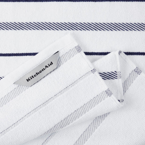 KitchenAid towels hung on a hook in a kitchen for instant decorative and accessible benefit