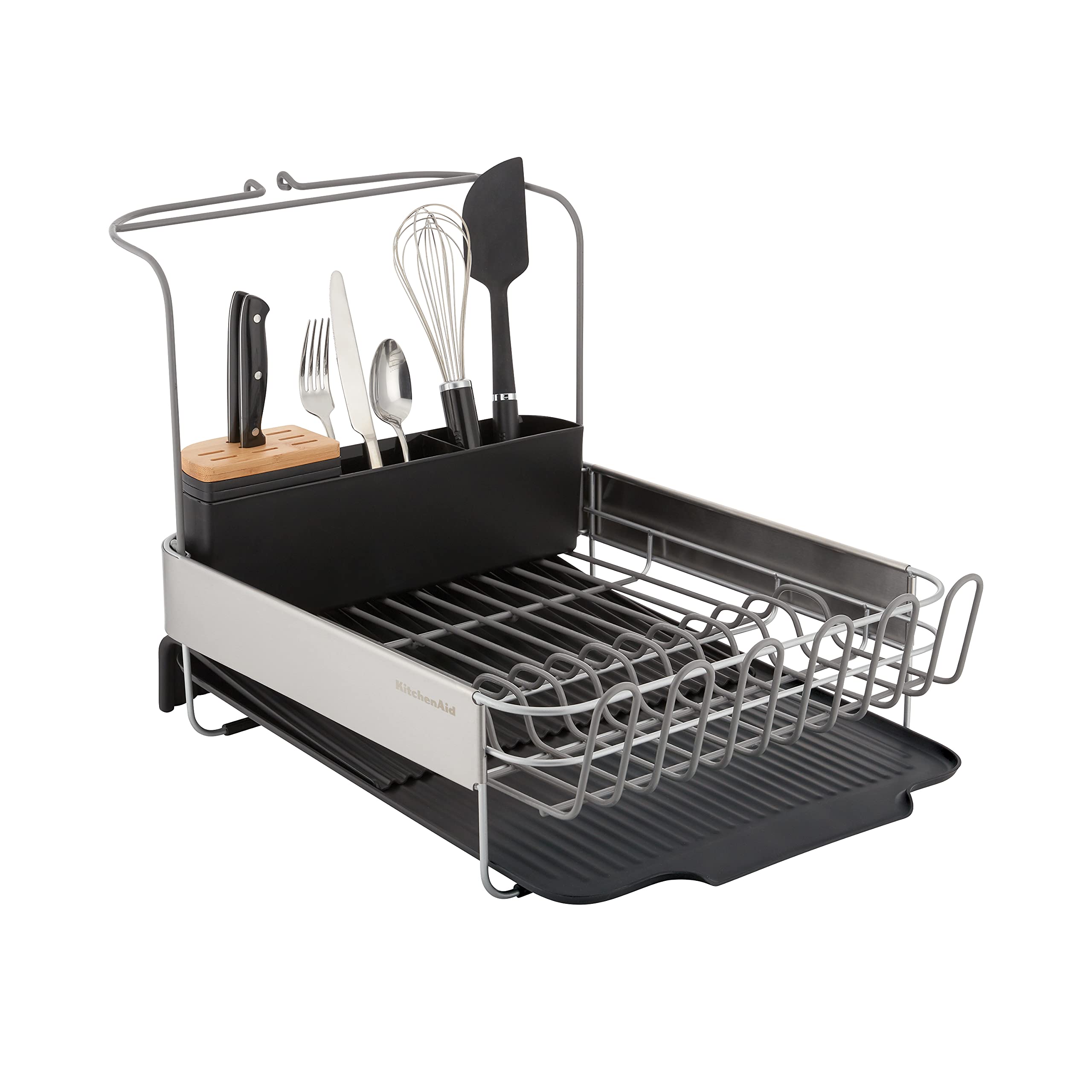 KitchenAid angled drainboard close-up directing water to sink efficiently