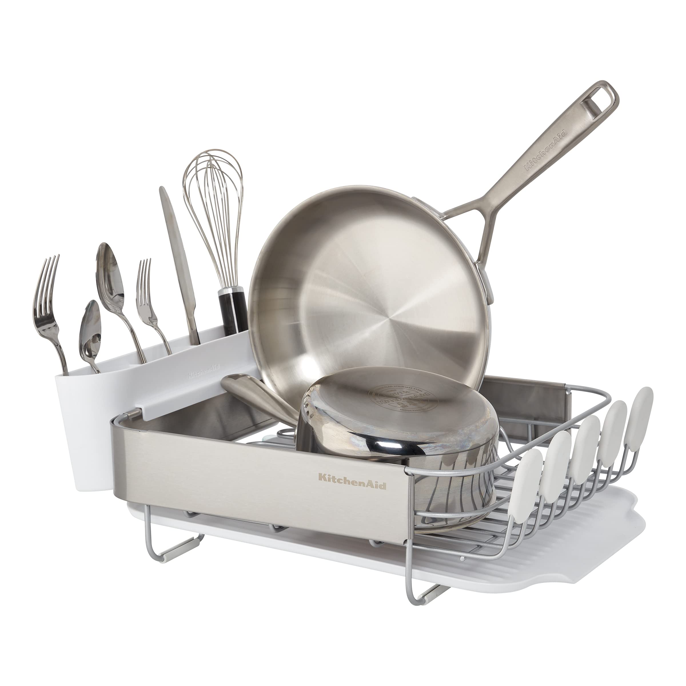KitchenAid angled drainboard directing water toward sink to keep counters dry