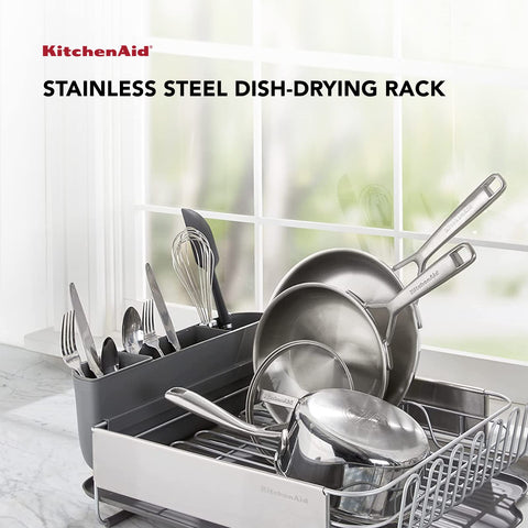 KitchenAid angled drainboard detail directing water to sink for cleaner counters