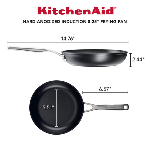 KitchenAid pan forged base cross-section showing thick base for even heat distribution