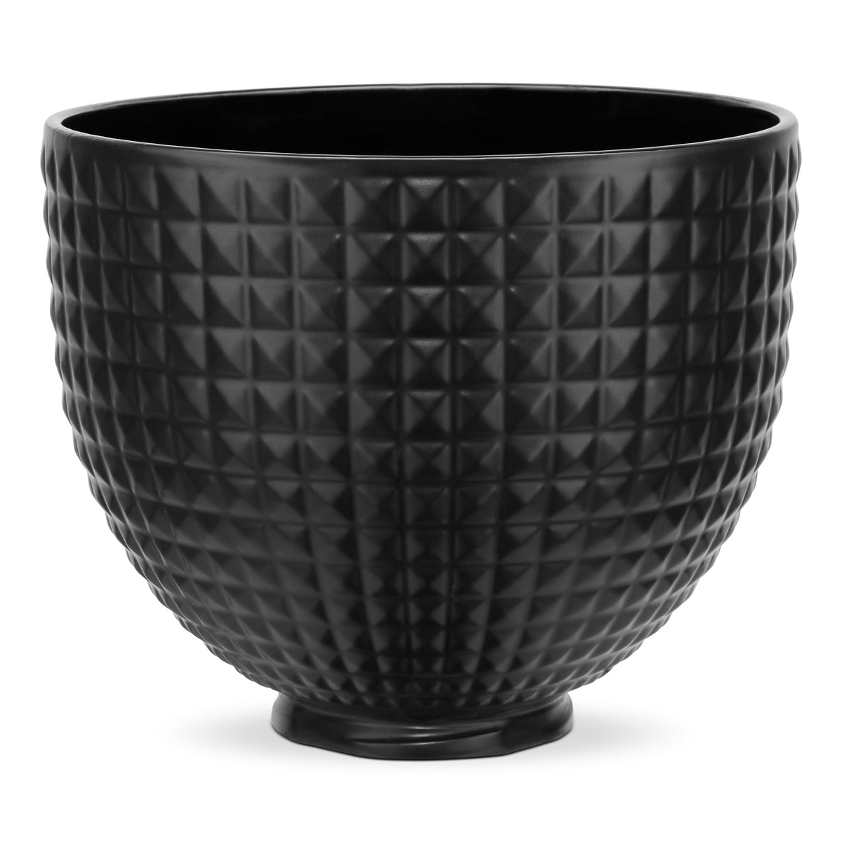 KitchenAid black studded bowl front view showing sleek finish and durable design