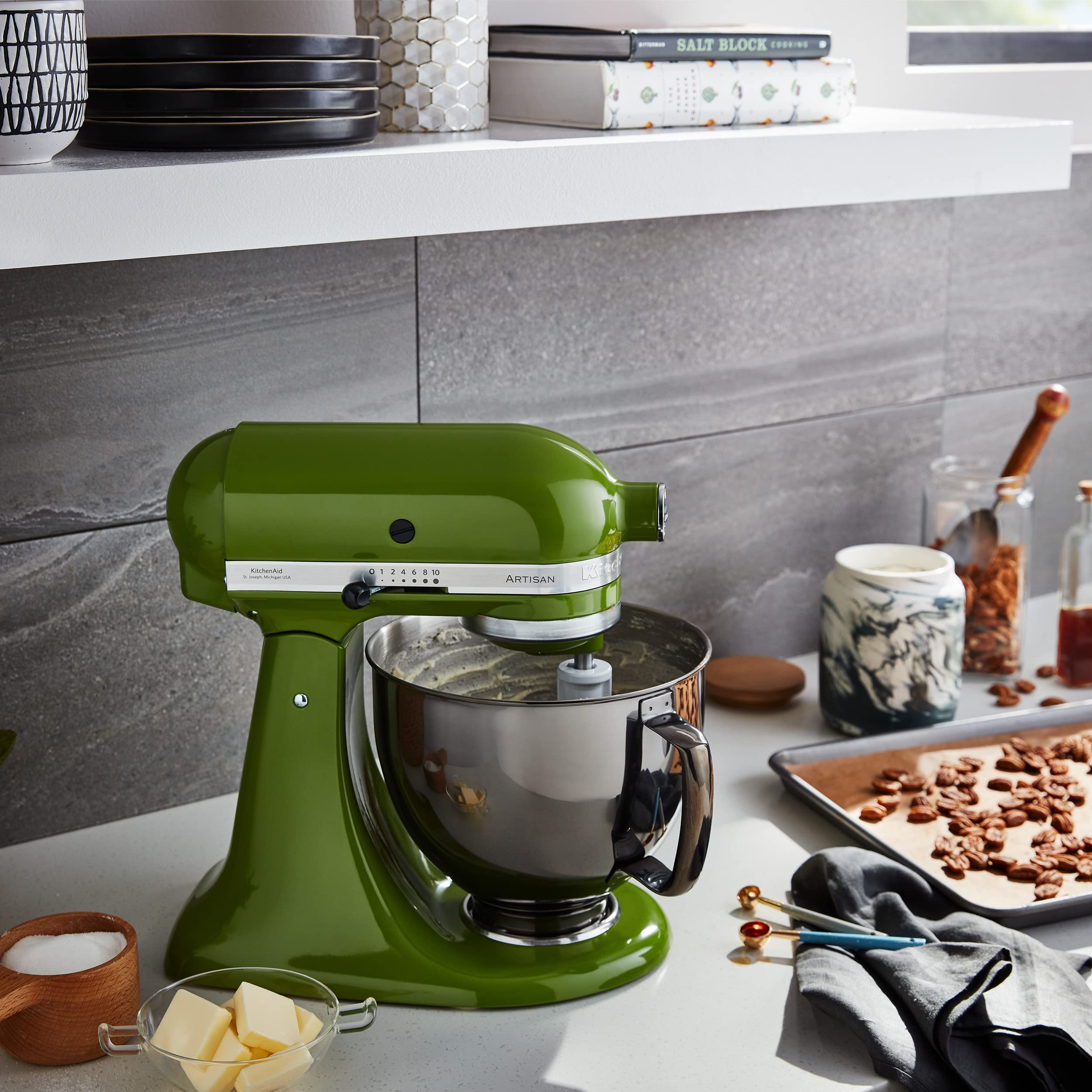 KitchenAid bowl inside dishwasher to show easy cleanup benefit