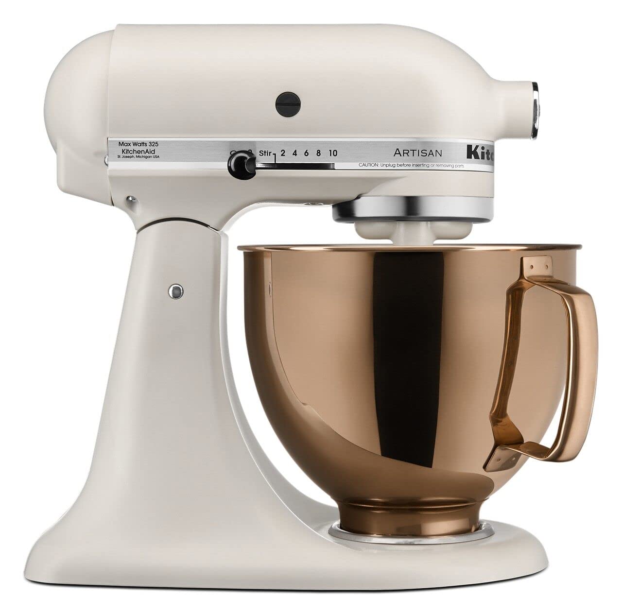 KitchenAid bowl installed on tilt-head mixer demonstrating compatibility