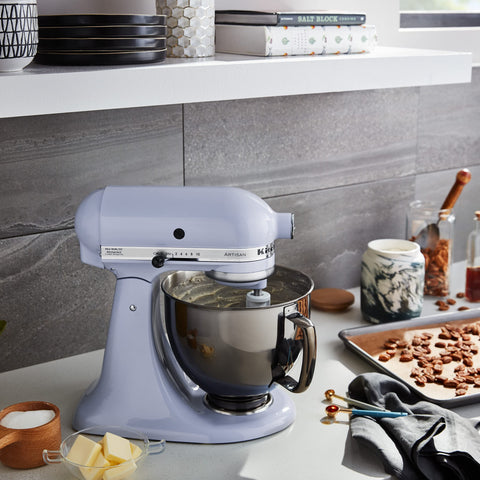 KitchenAid bowl in a home baking scene showing convenience for multi-batch baking