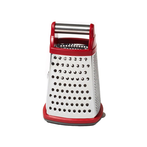 KitchenAid box grater front view showing four grating surfaces and container, neat prep