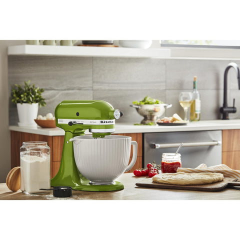 KitchenAid ceramic bowl in oven demonstrating oven-safe up to 475°F convenience