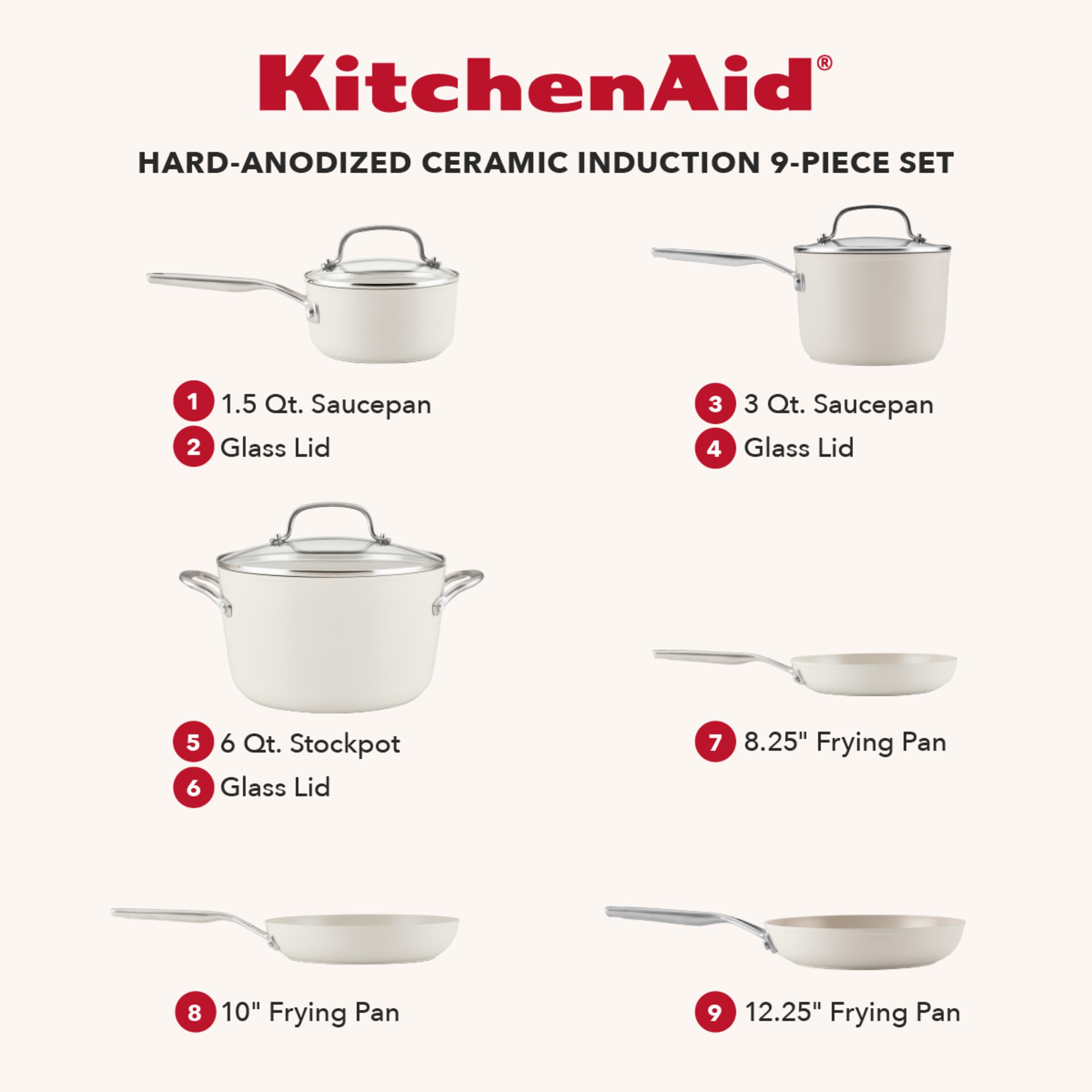 KitchenAid close-up of hard-anodized surface highlighting sturdy construction benefit