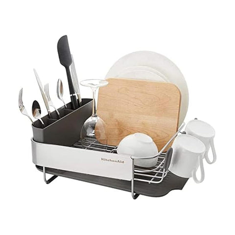 KitchenAid compact dish rack front view showing organized drying benefit