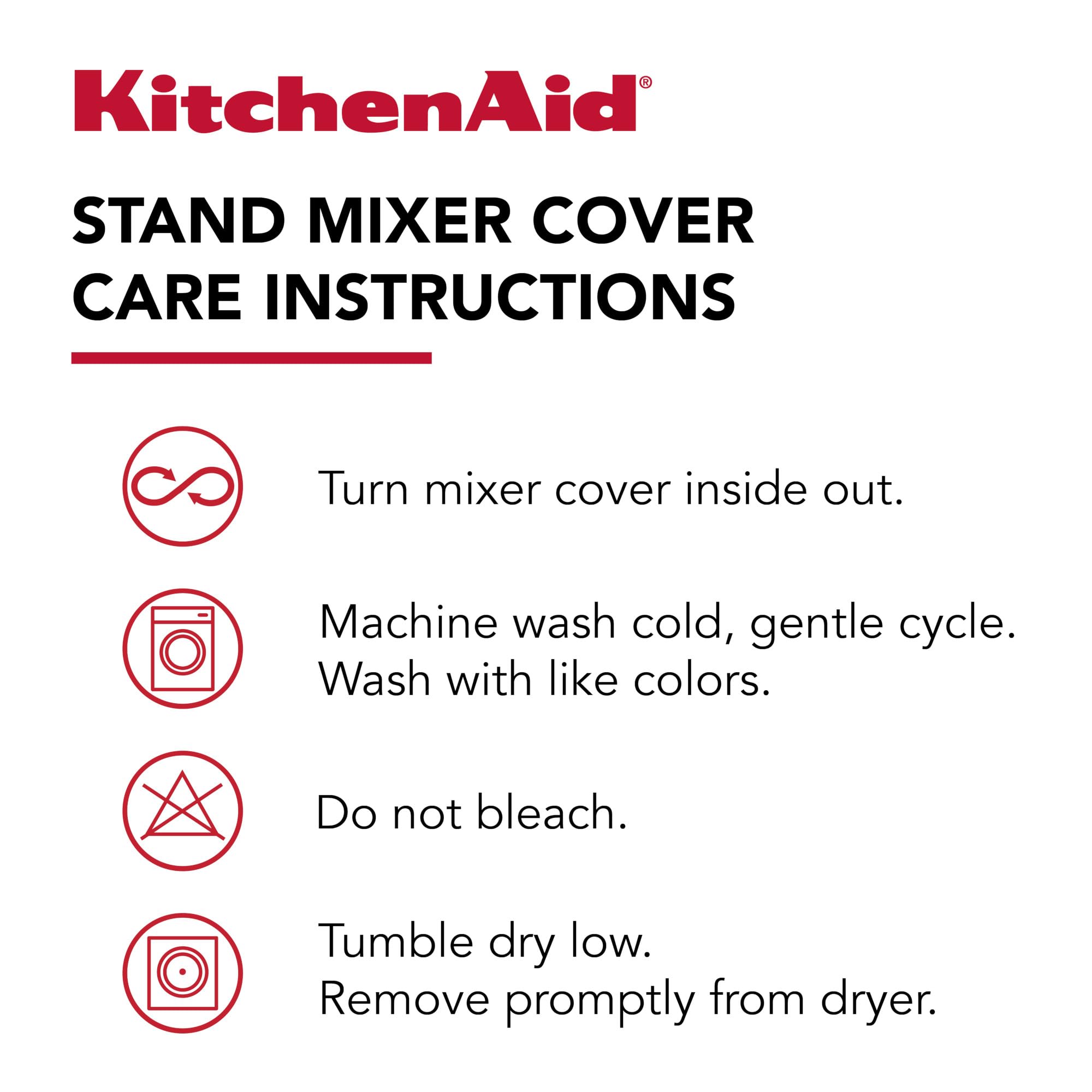 KitchenAid cover folded for compact storage saving space when not in use