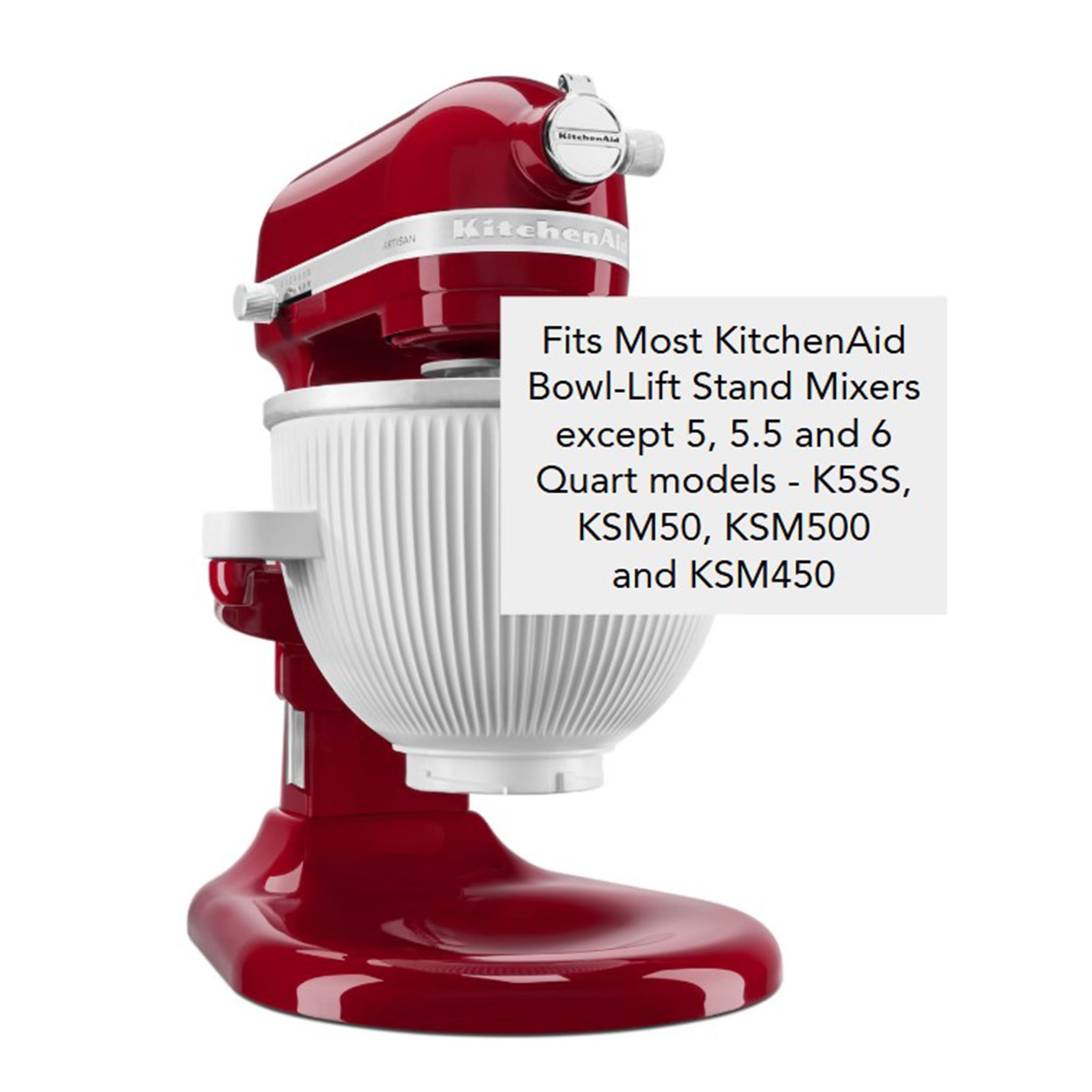 KitchenAid dasher detail showing redesigned scraper for even mixing