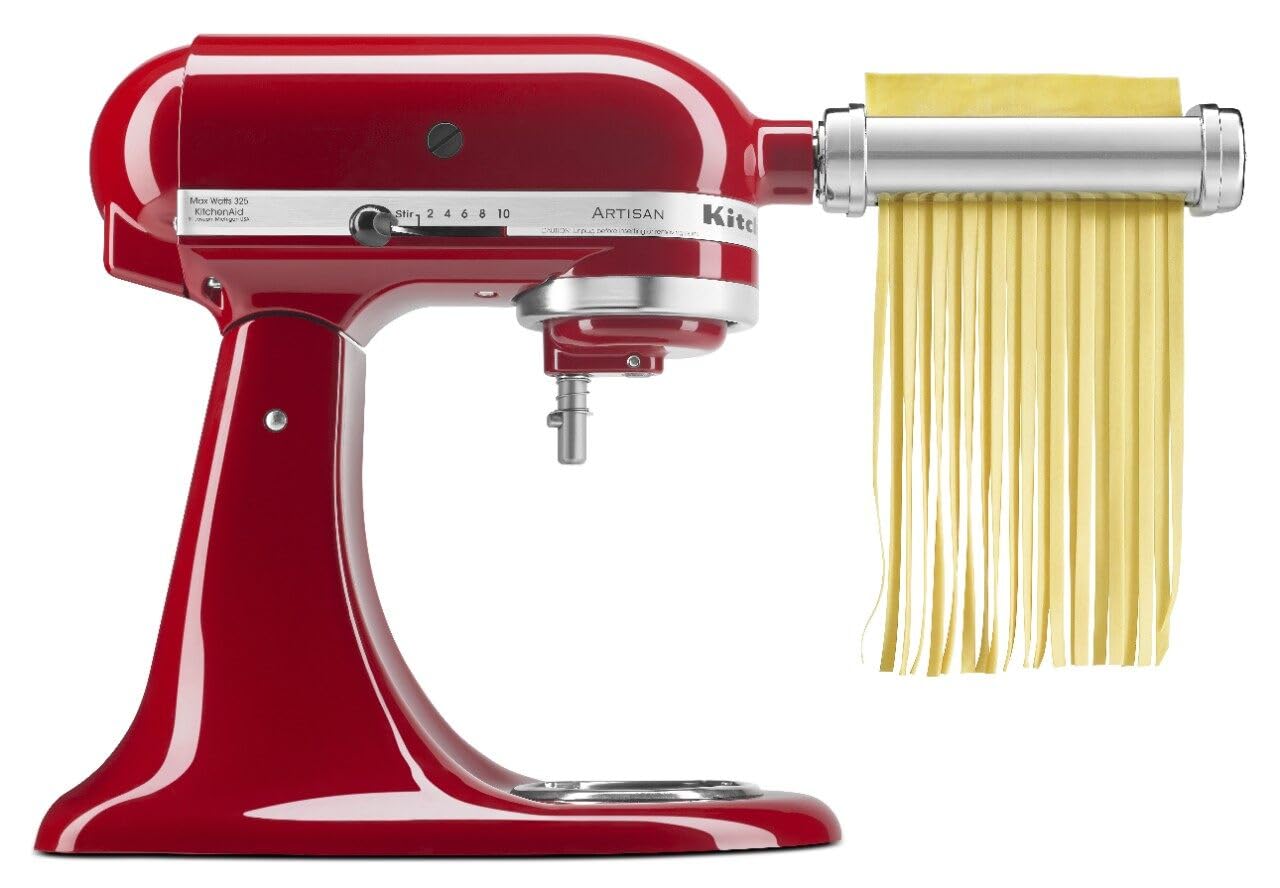 KitchenAid fettuccine cutter showing wide blades for hearty ribbons