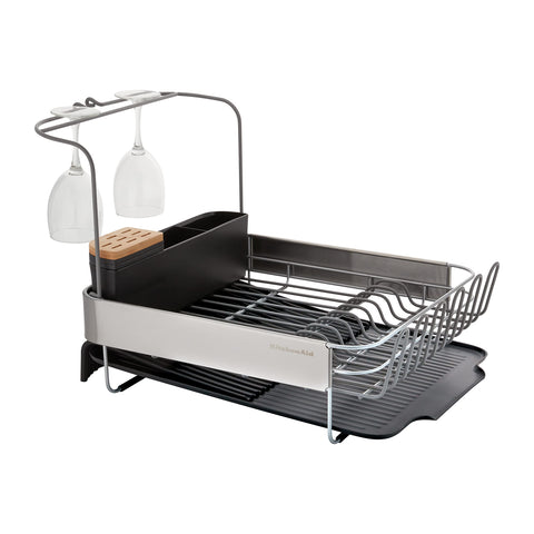 KitchenAid removable flatware caddy and bamboo knife block for organized utensils