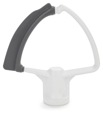 KitchenAid front view of flex edge beater showing shape and finish for faster mixing