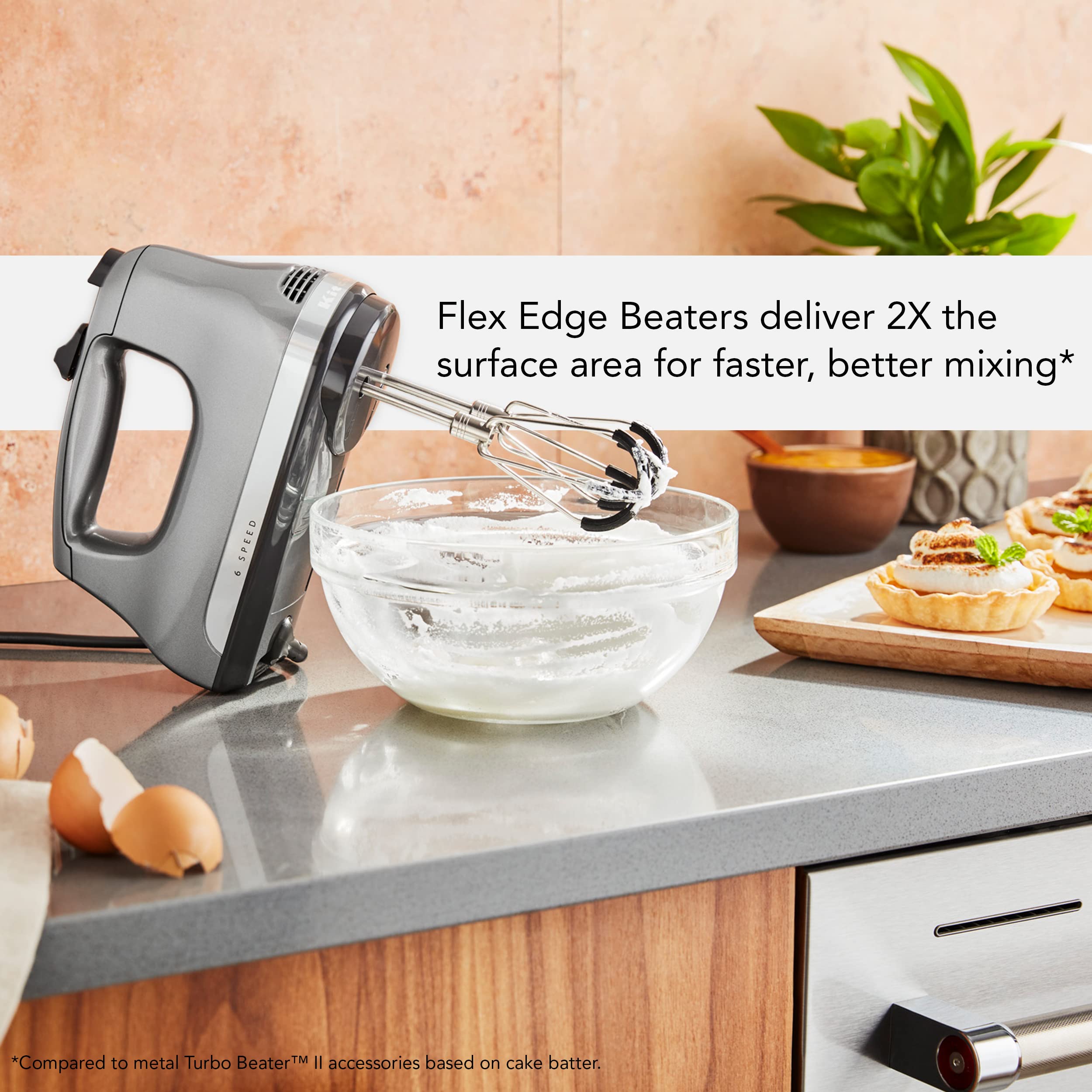 KitchenAid close-up of silicone edge showing flexible sweep for cleaner bowl sides