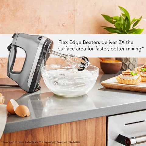 KitchenAid close-up of silicone edge showing flexible sweep for cleaner bowl sides