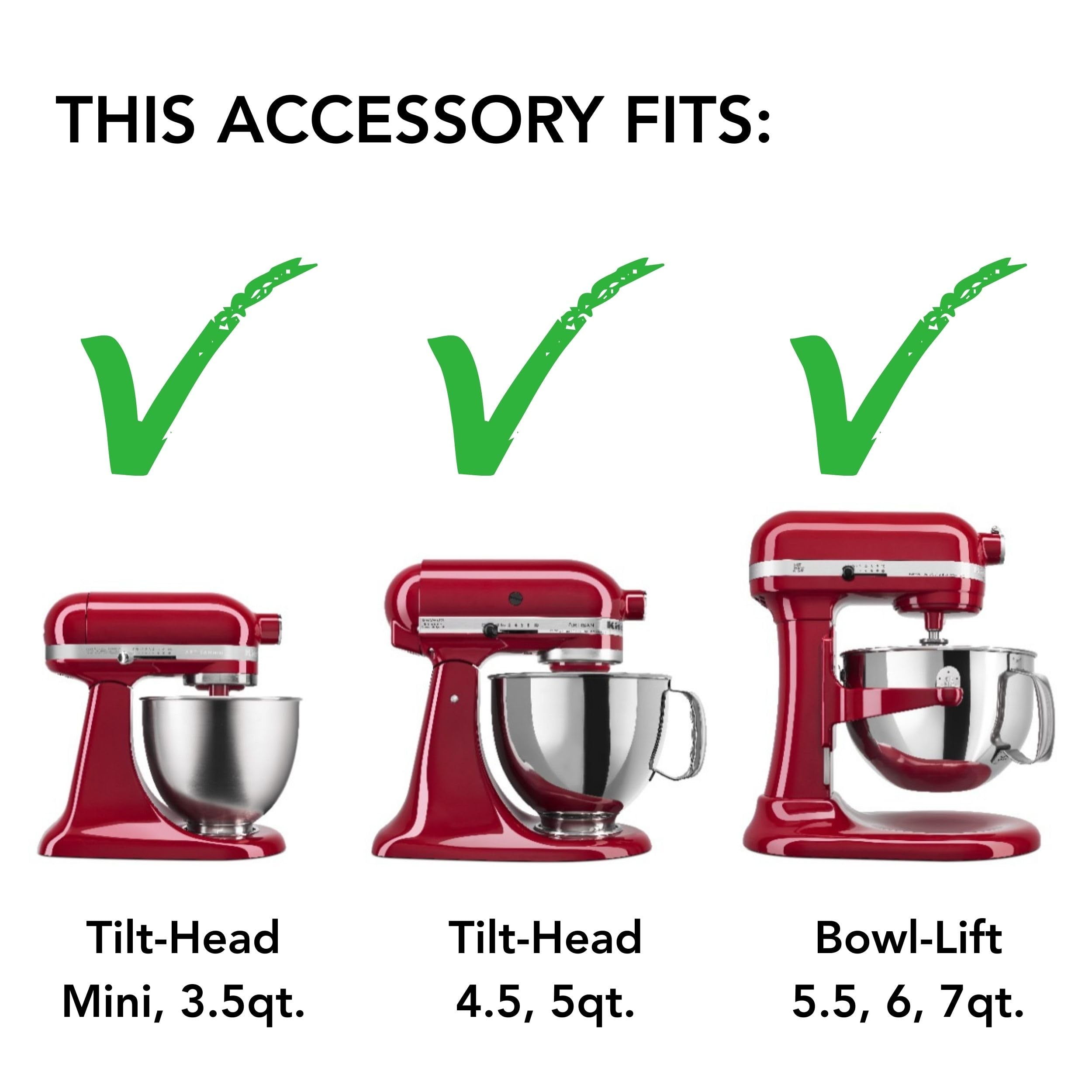 KitchenAid closeup of 3mm 4mm 6mm blades showing sharp edges for consistent cuts benefit
