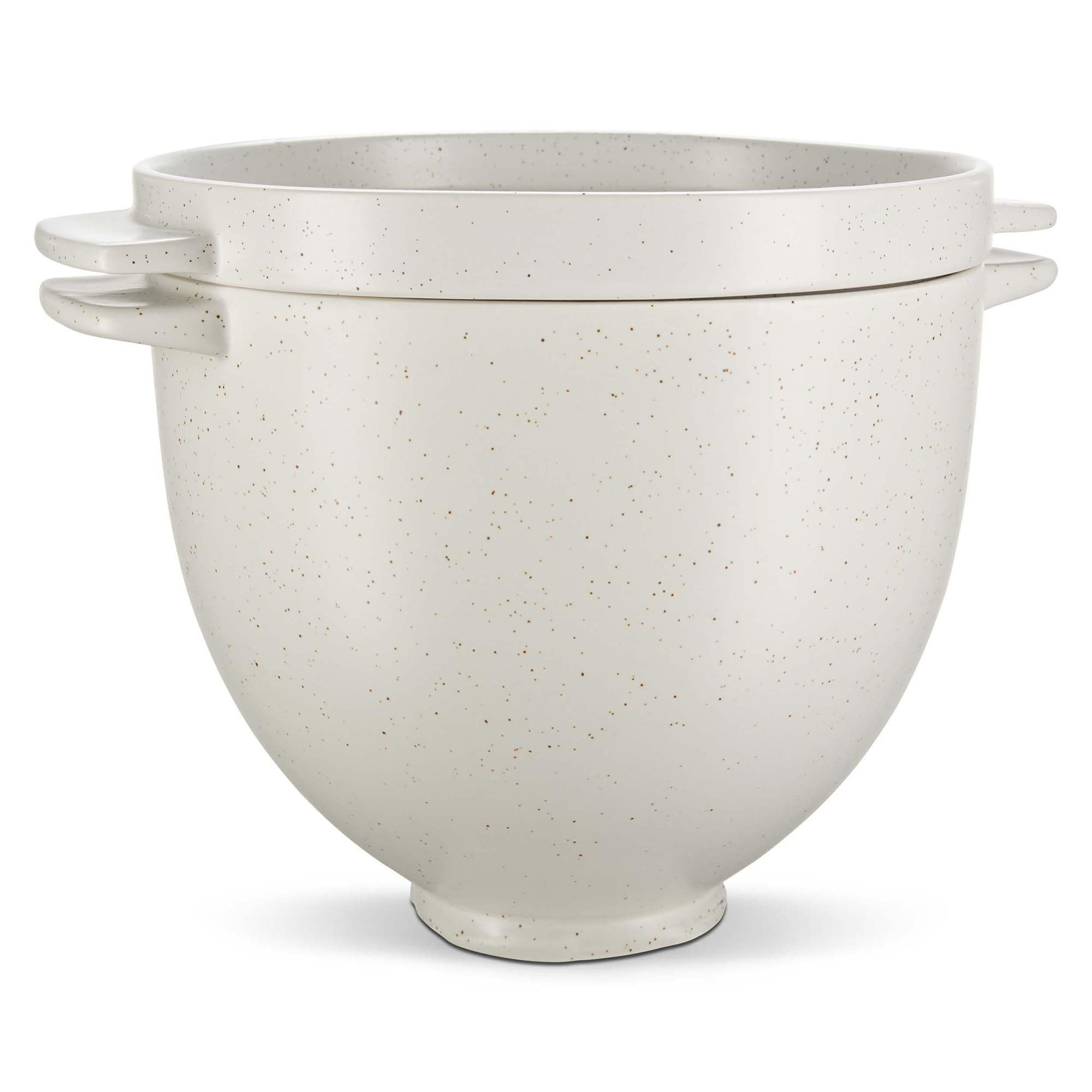 KitchenAid front view of ceramic bread bowl showing durable finish and even heat benefit