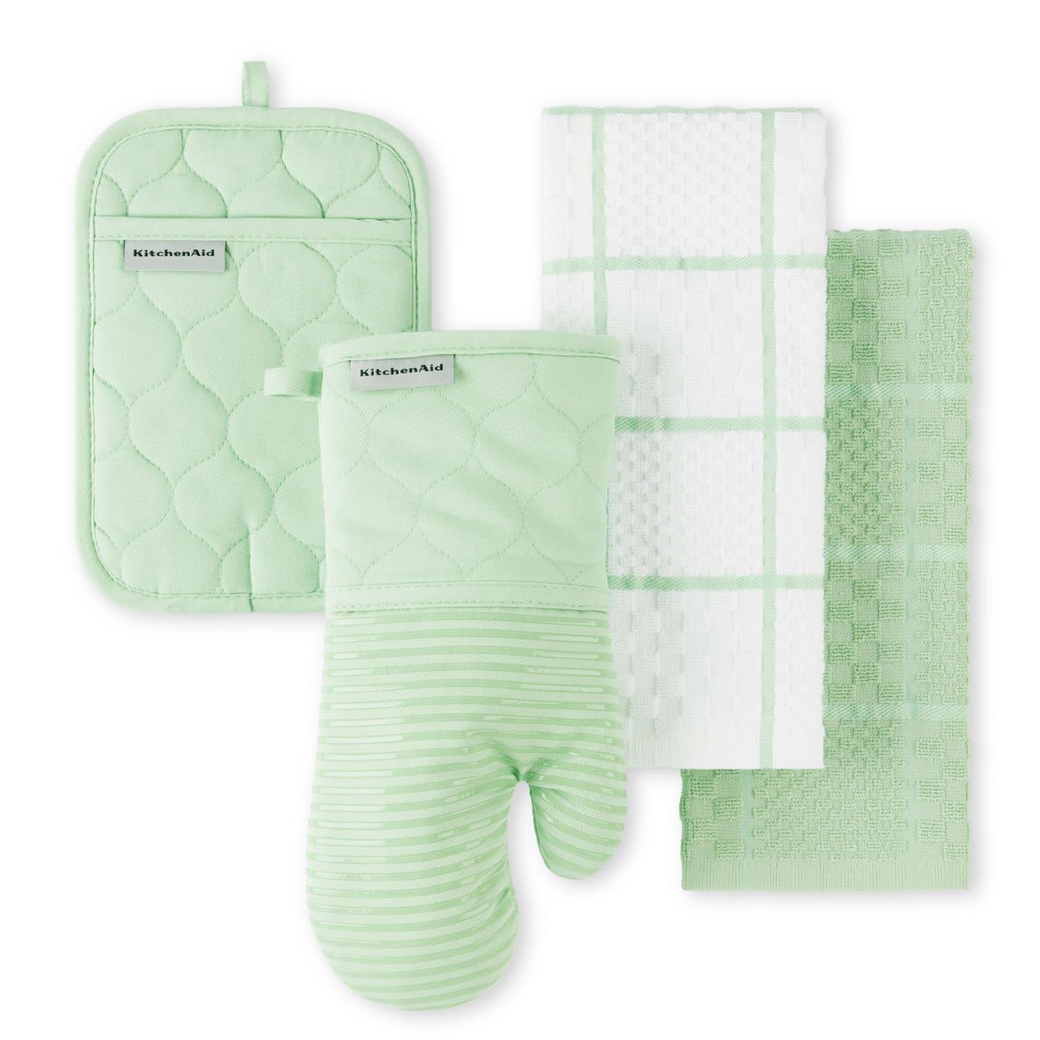 KitchenAid front packaging showing pistachio 4‑piece set and giftable presentation