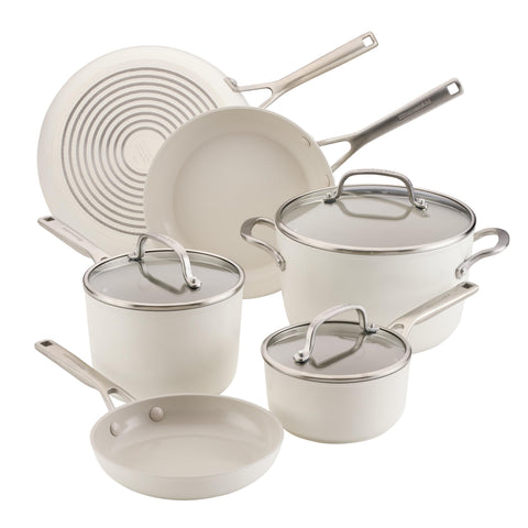KitchenAid front view of Porcelain White set showing elegant finish and utility