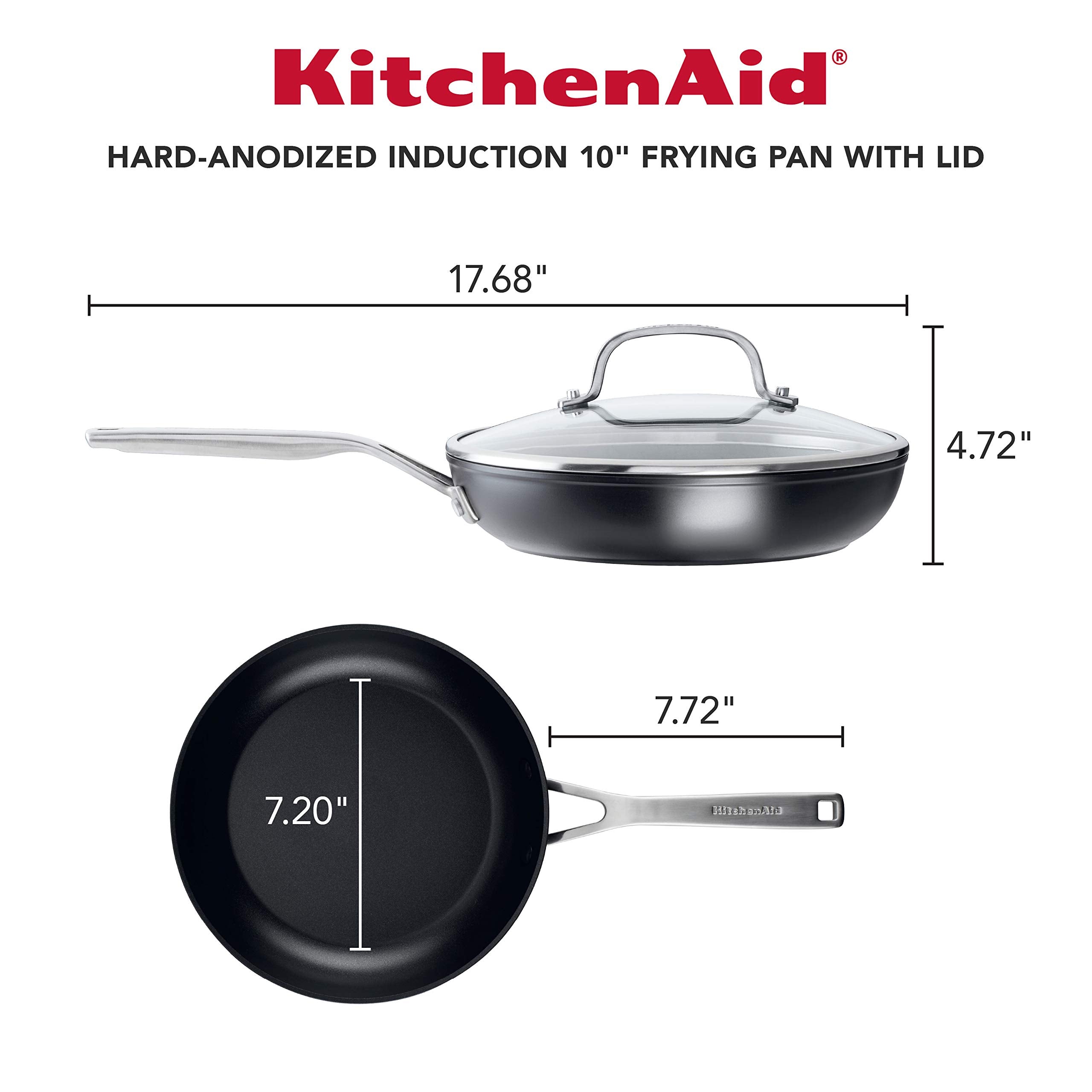 KitchenAid pan interior texture close-up showing triple-layer nonstick for effortless food release