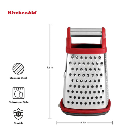 KitchenAid grater stainless top handle close-up for comfortable secure grip