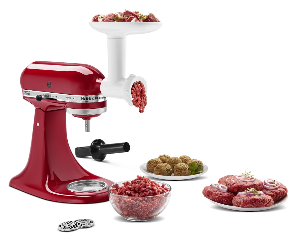 KitchenAid grinder in use producing fresh ground beef for flavor benefit