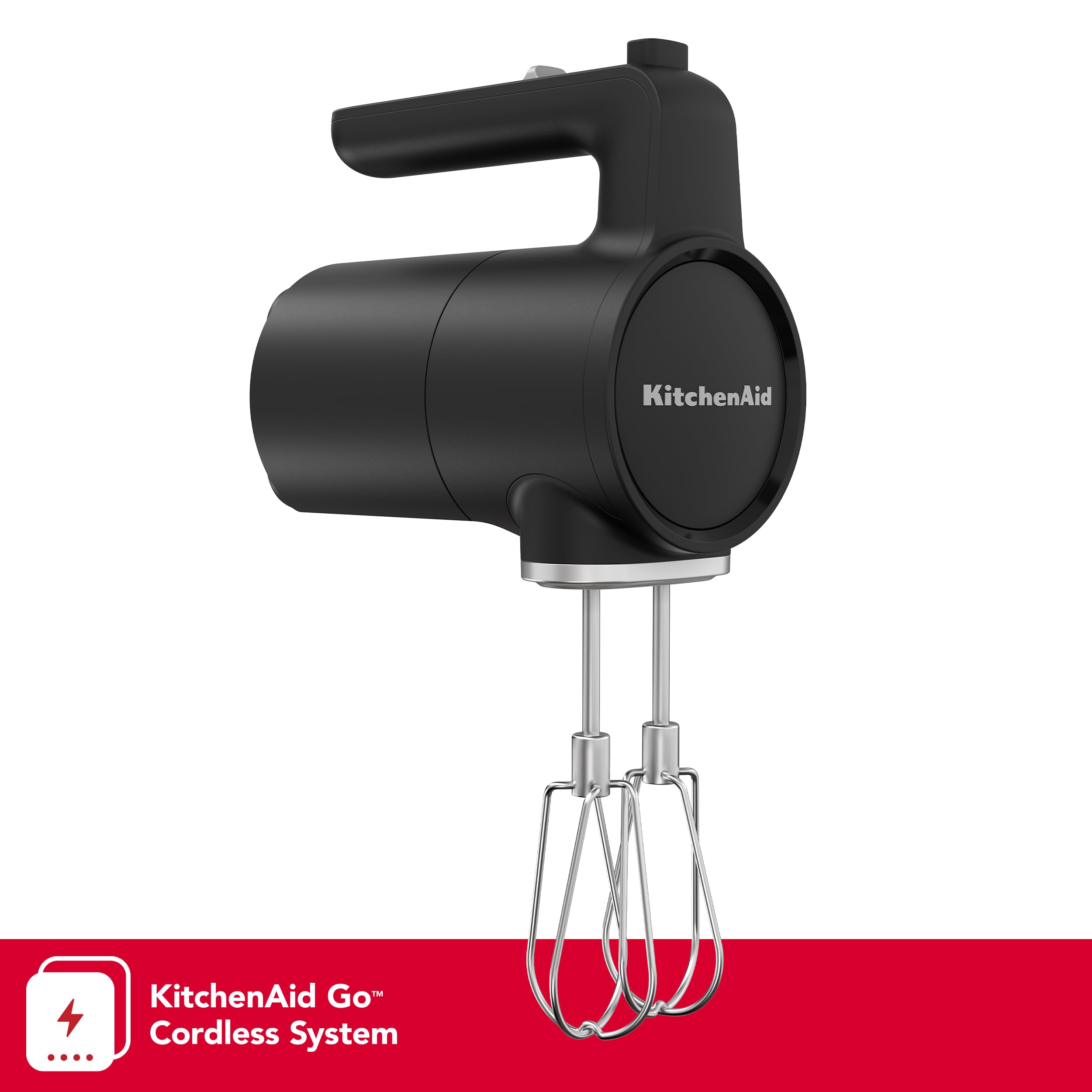 KitchenAid close-up of stainless steel Turbo Beater II beaters showing durable construction and easy cleaning
