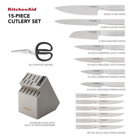 KitchenAid ergonomic handle detail highlighting satin stainless grip comfort