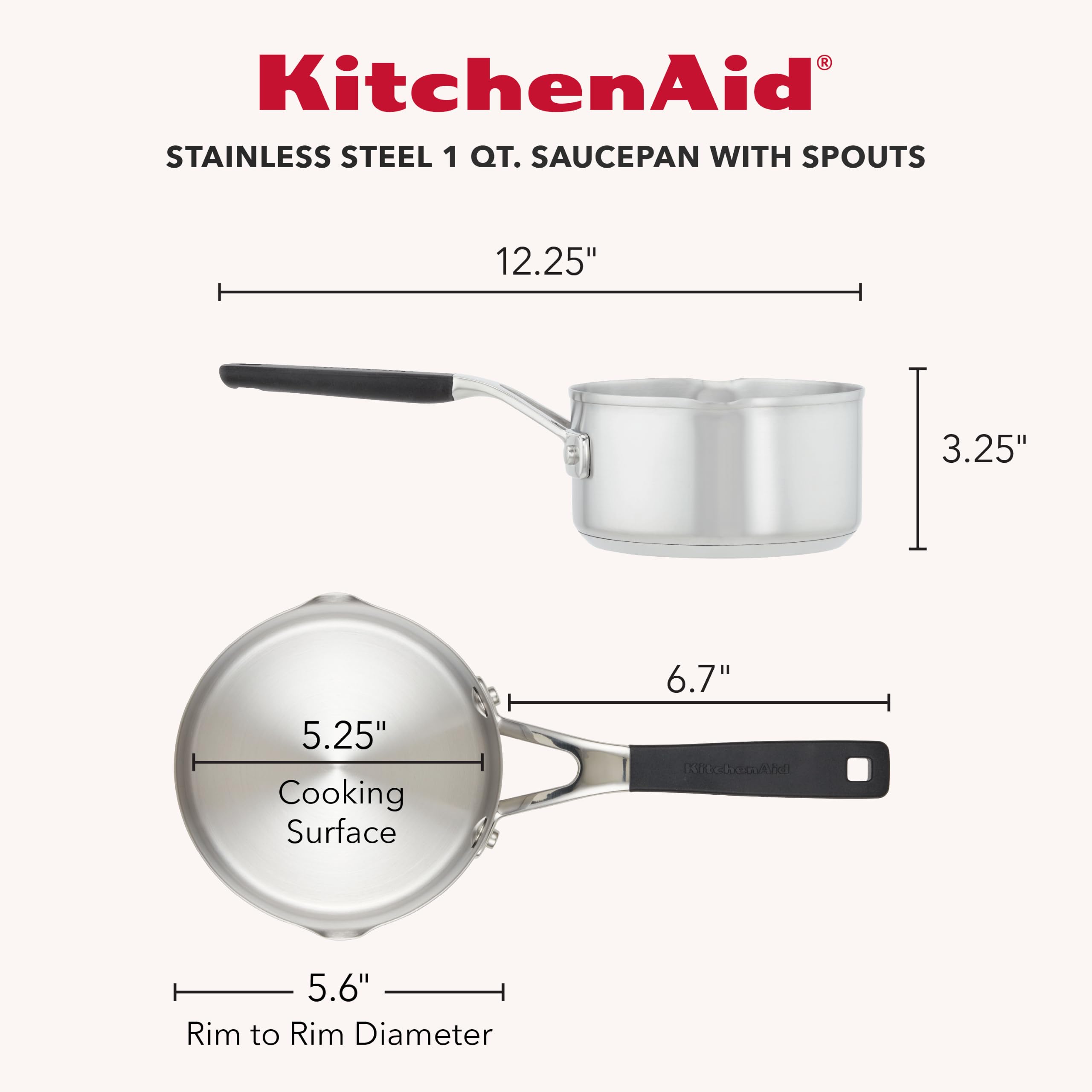 KitchenAid close-up of silicone-grip handle for safer comfortable hold