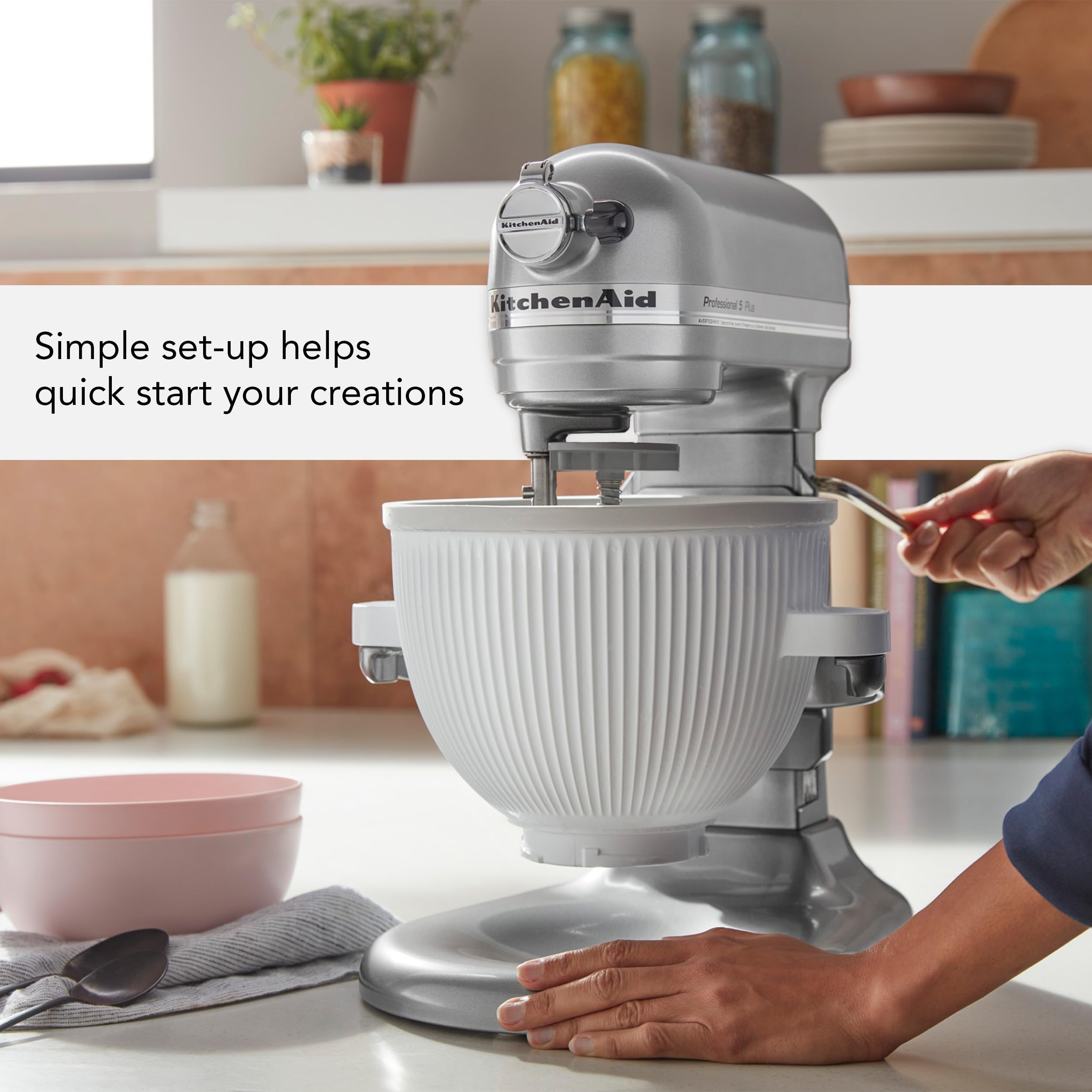 KitchenAid handwashing the bowl to show easy cleaning and care
