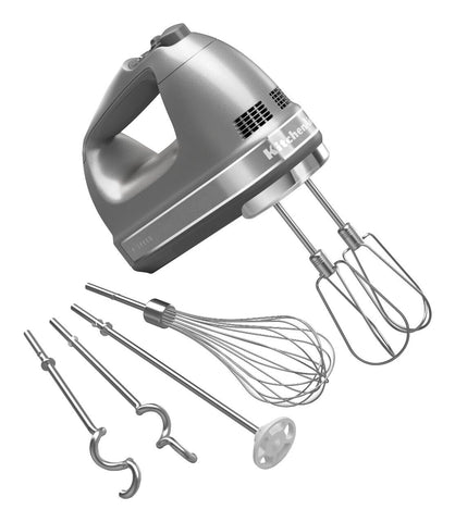 KitchenAid KHM926 front view showing Contour Silver body and controls for confident handling