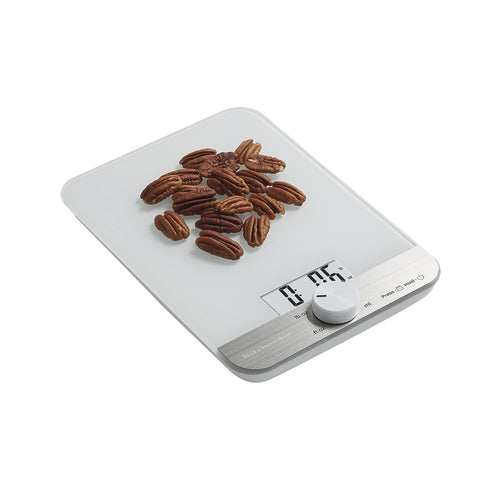 KitchenAid KQ908 tempered glass top texture showing stain-resistant surface for easy cleaning