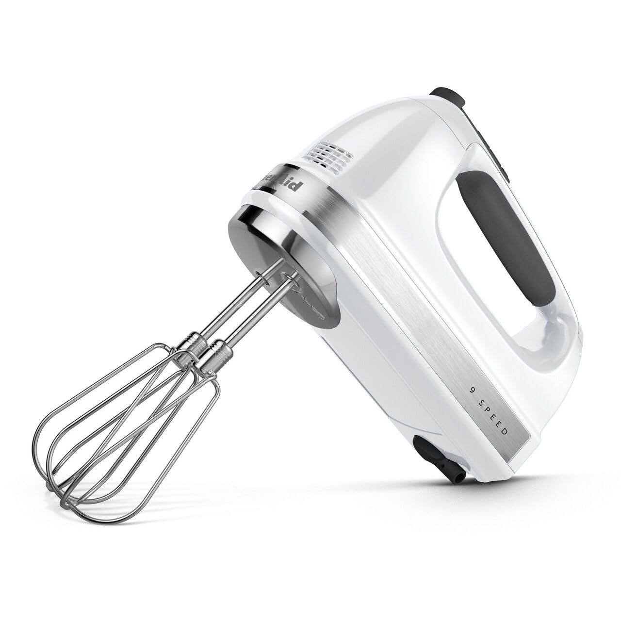 KitchenAid hand mixer in a bowl blending batter, fast results for home baking